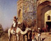 Old Blue Tiled Mosque Outside of Delhi India - 埃德温·罗德·威克斯